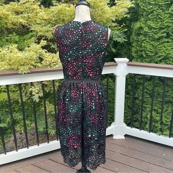 ANTHROPOLOGIE Wolven Black Crochet Lace "Terrace Sheath Dress" Size 8 - Picture 6 of 15